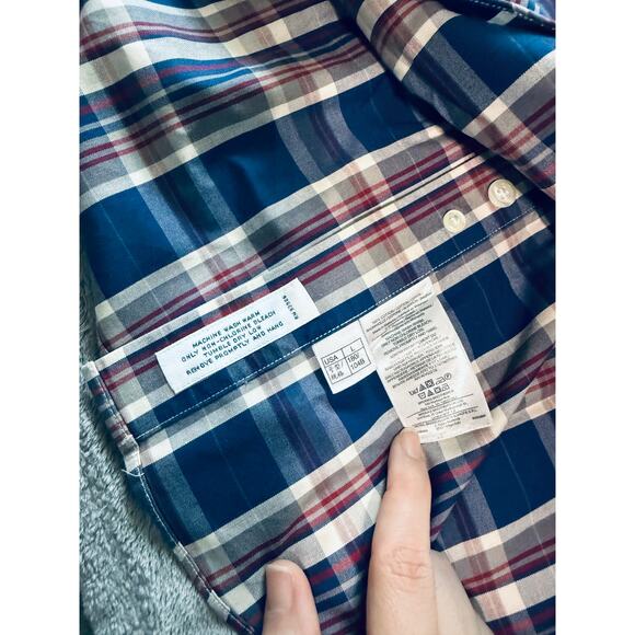 NWOT Brooks Brothers Size Large Slim Fit Plaid Long Sleeve Button Up Shirt Men - Picture 8 of 8